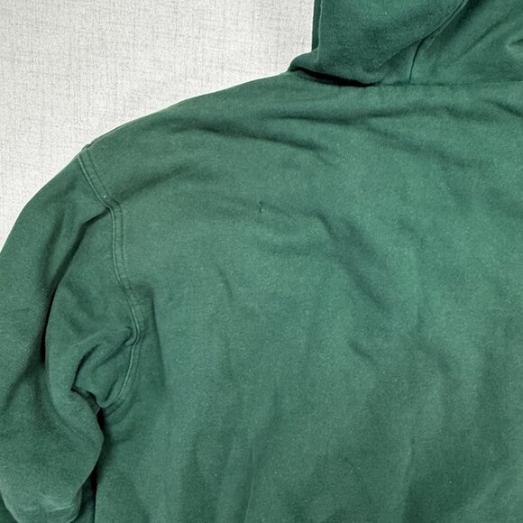 Vintage Eddie Bauer Hoodie Full Zip Green Cotton Blend Heavyweight Size Tall M - Picture 4 of 15